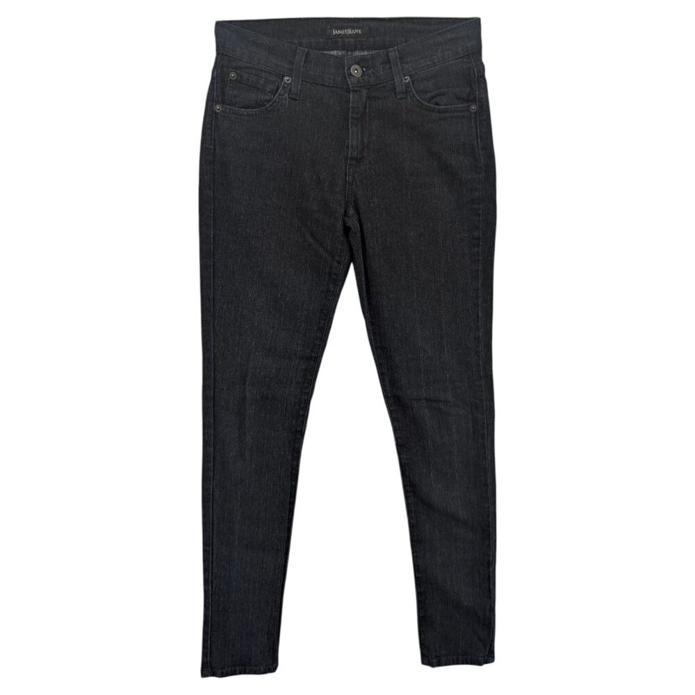 James Jeans Twiggy Jeans Womens Black Cat Dry Aged Denim Stretch Size 26